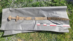 Ancient Viking sword discovered 'sticking up out of the ground' after 1,300 years Church Find